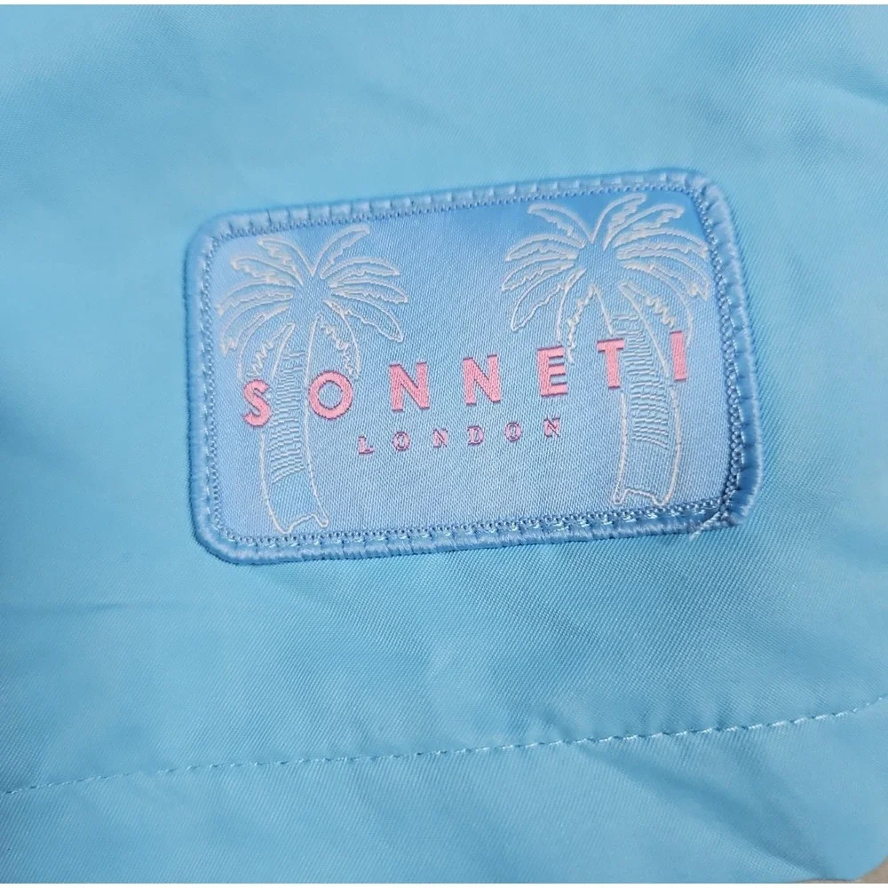 Sonneti London Mens Light Blue Jolla Swim Trunks Size Small NWT